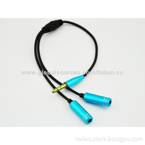Latest Y adapter 3.5mm stereo jack audio aux cable